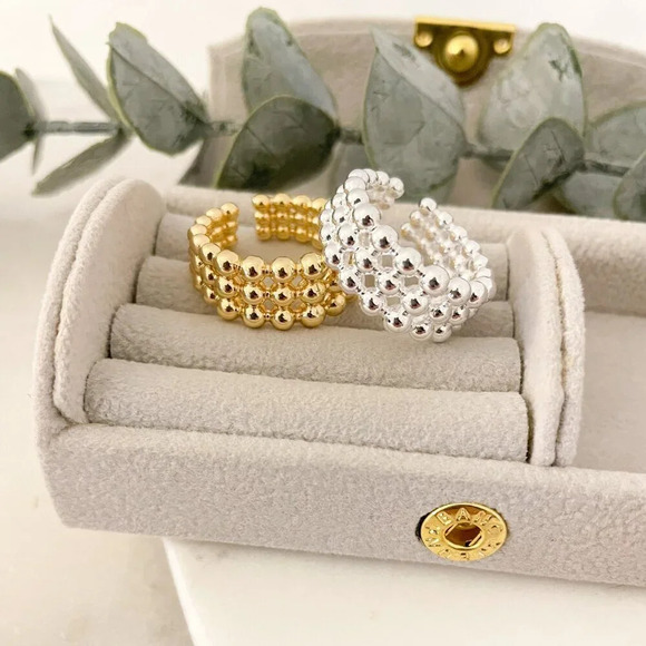 925 Sterling Silver Bead Ring Ball Ring Minimalist Ring Stackable Ring Band - Picture 5 of 10
